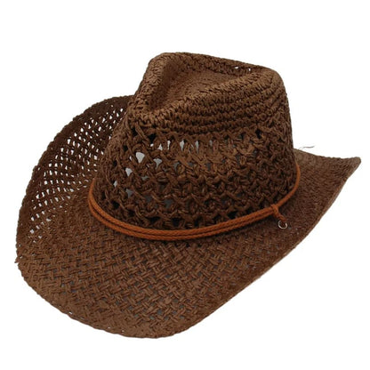 Sunnybikinis Western Cowboy Sun Hat - Coffee / One Size On sale